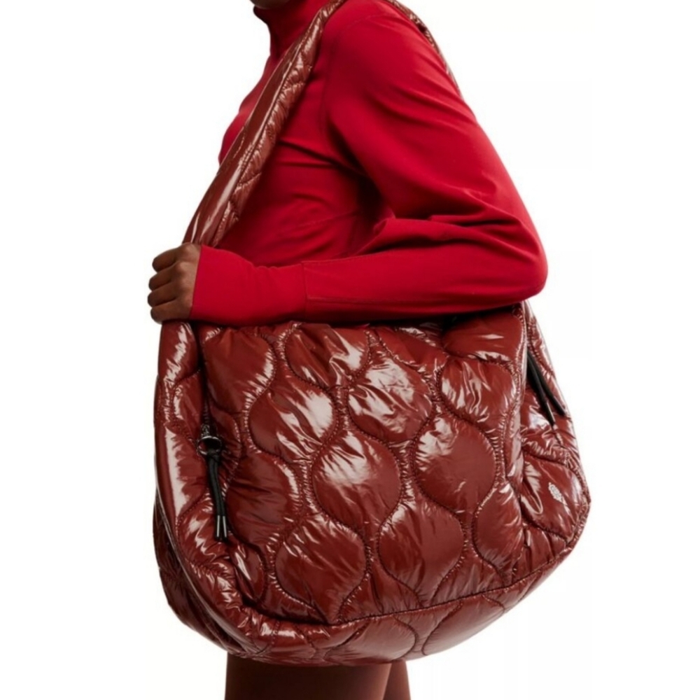 Free People Bag, NEW Cloud Puff Quilt Design, Copper Brown Single Shoulder Strap